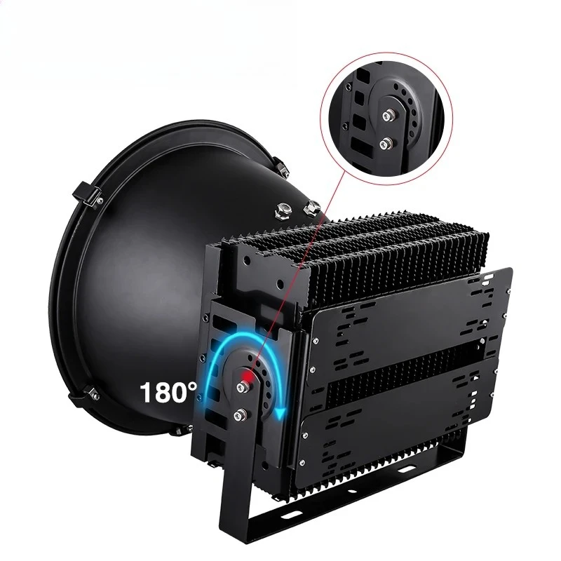 Outdoor Waterproof High Mast LED Tower Crane Light 200W 300W 400W 500W Sports Stadium IP66 Rated Adjustable Color Temp Light