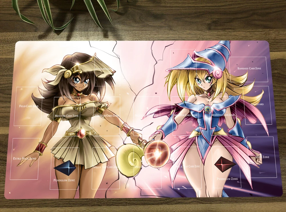 

YuGiOh Dark Magician Girl Mana TCG Mat Trading Card Game Mat CCG Playmat Anti-slip Rubber Mouse Pad Desk Gaming Play Mat 60x35cm