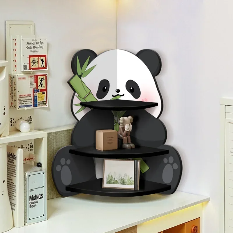 Solid wood desktop ornament creative panda desk display stand