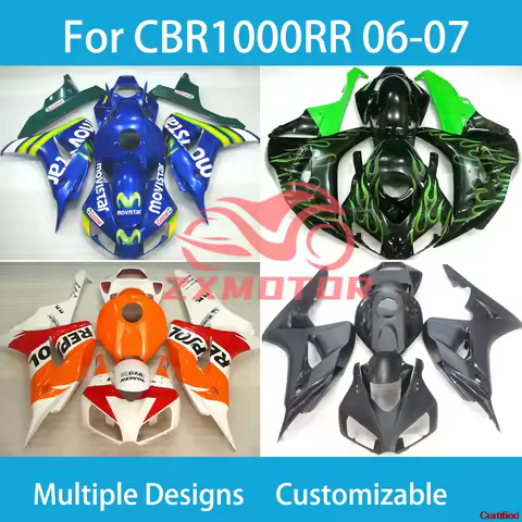 CBR 1000RR 2006 2007 Black Fairings for Honda CBR1000RR Motorcycle Fairing Set Bodywork Panel Kit Fit