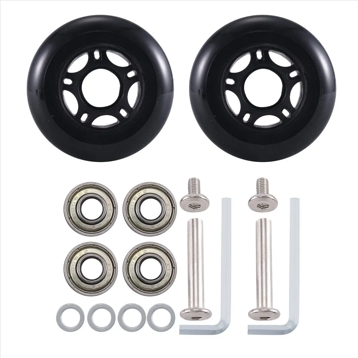 Workshop Gear 75MmX 24Mm Luggage Suitcase Replacement Wheels , PU Swivel Caster Wheels Bearings Repair Kits, a Set Of 2