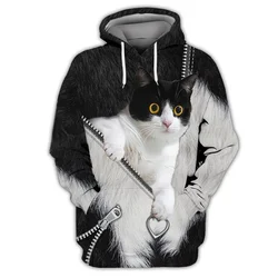 Men's Hooded 3D Kawaii Cats Graphic Print Casual Hoodie Pullovers Holiday Outgoing Autumn Clothing Harajuku Oversized Hoodies