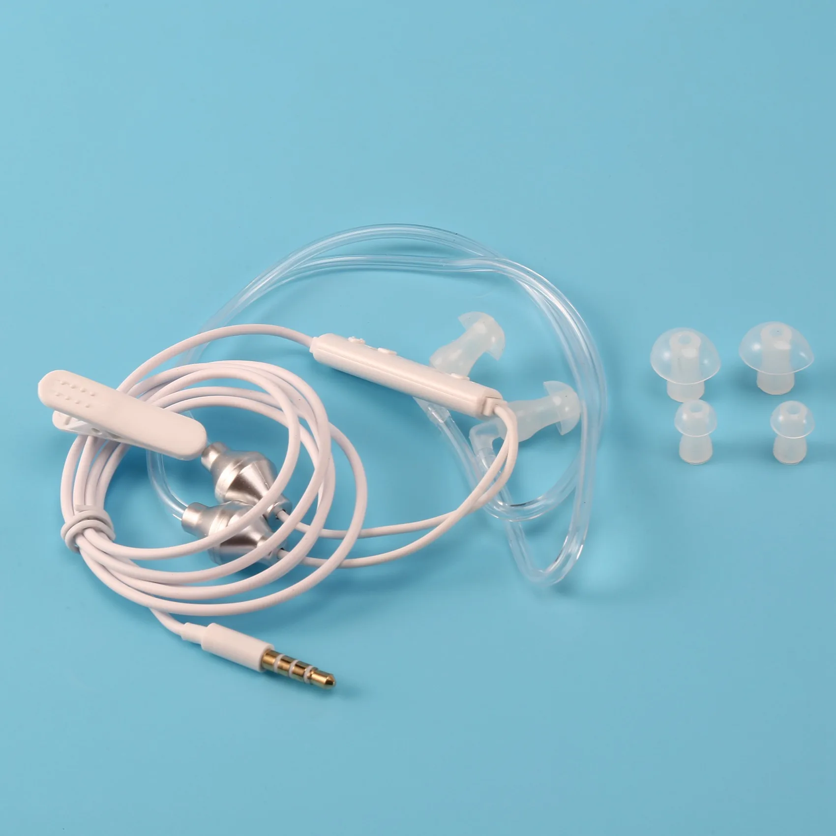 Антирадиационные бинауральные наушники, стереонаушники с микрофоном, универсальные 3,5 мм, шумоподавляющие воздушные трубки, акустические наушники