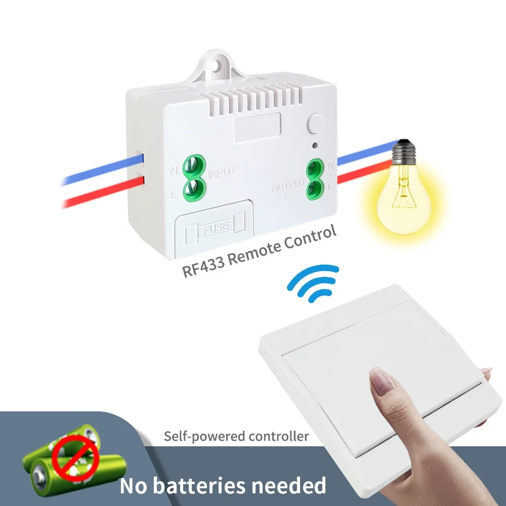 로커 유형 자체 생성 무선 스위치(배터리 없음) 가정용 방수 1/2 갱 고광택 운동 에너지 패널