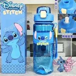 820ml Disney kubek na wodę dla dzieci ścieg Mickey Mouse Cartoon bezpośrednie słomka do picia odporny na upadek Tritan kubek na wodę