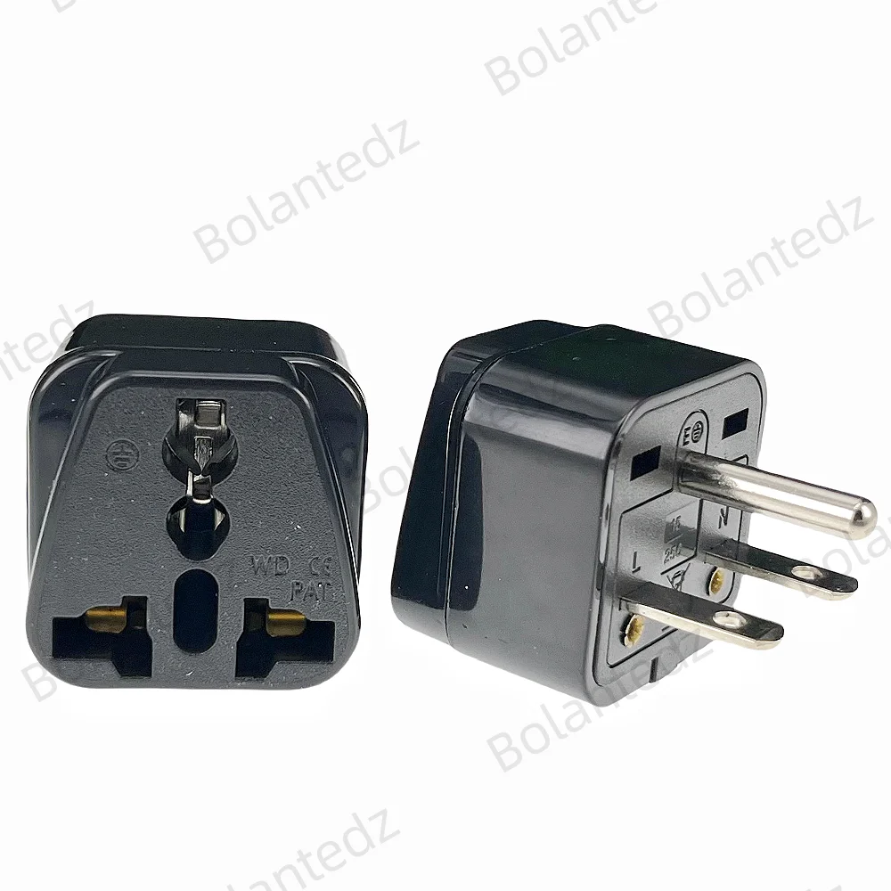 1Pc T-type electric power plug NEMA 6-15P/6-20P 250v 15A Universal america Grounded 3 Pin AC Plug US Canada japan Travel Adapter