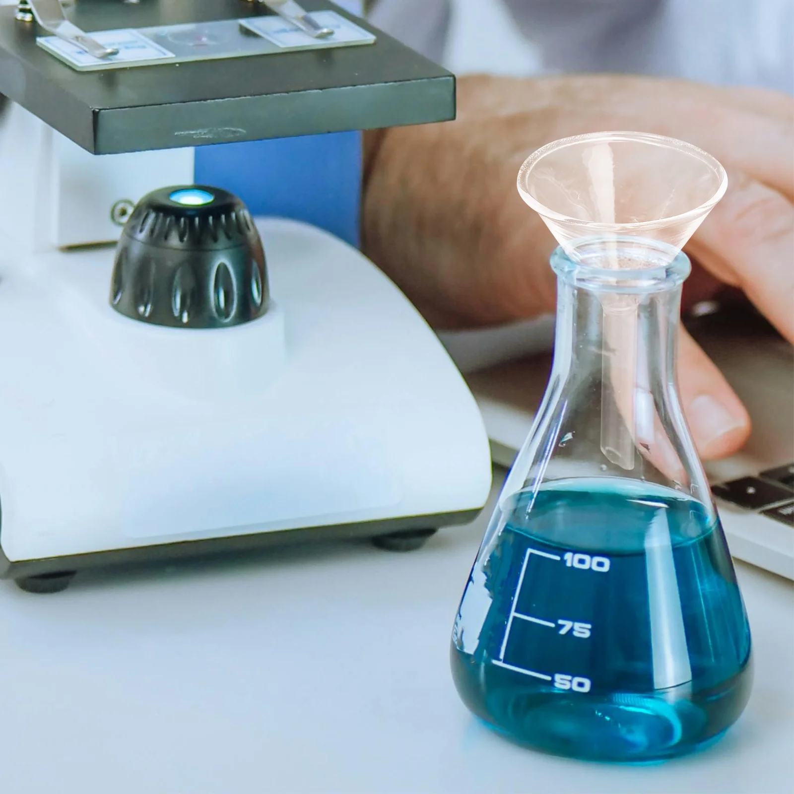 3 Pcs Glass Funnel Wide Mouth Filter Clear Scientific Filling Funnels Laboratory Transparent