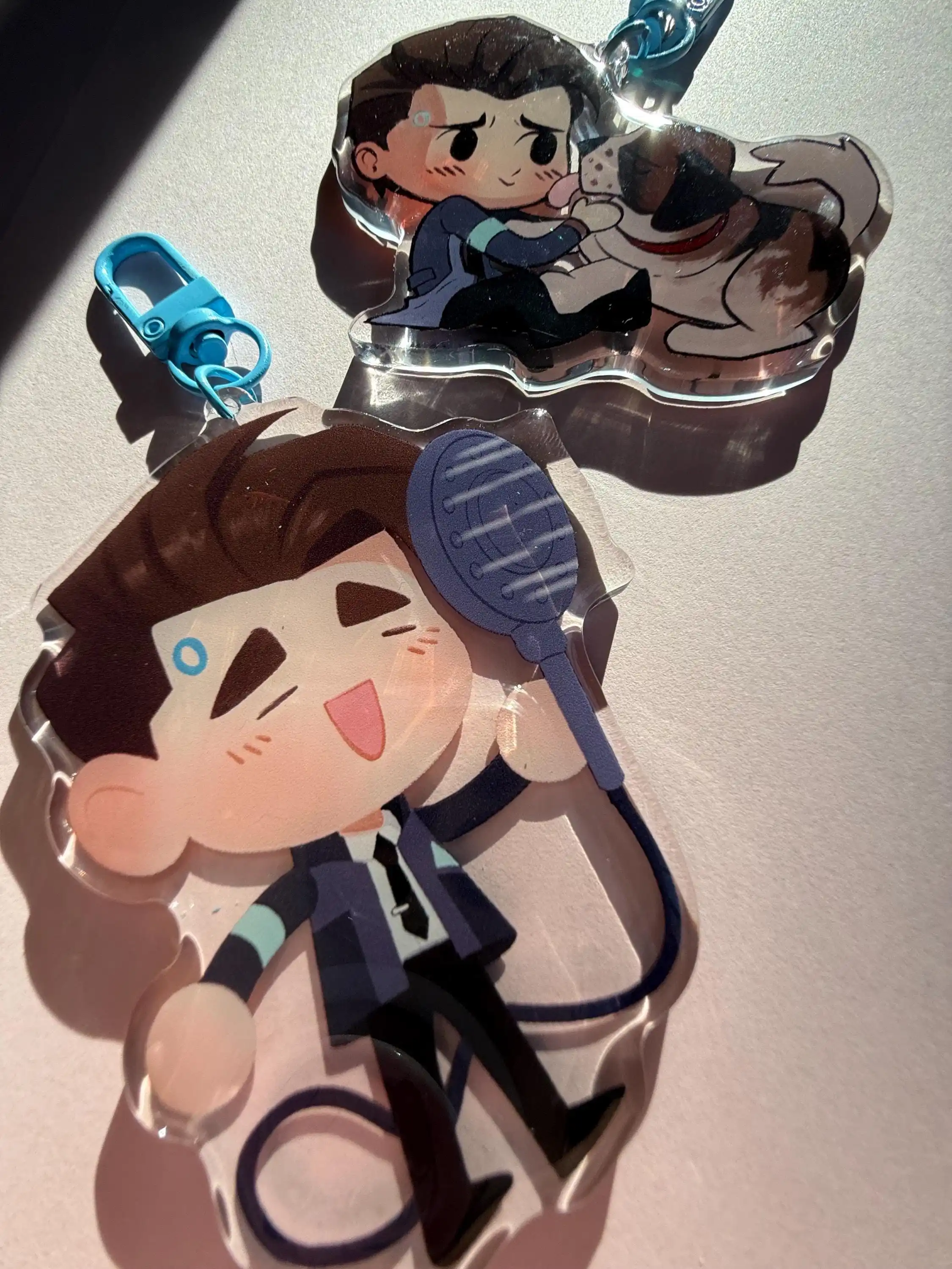 Detroit Become Human Connor Rk800 Sumo 3,3.5 inch acrylic charm, perfect for handbags, backpacks and more