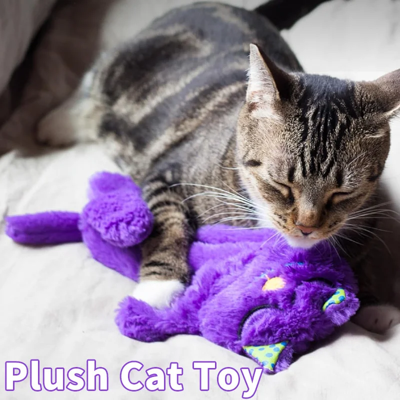 Purple Plush Pet Companion Doll Dogs Cat Accompany Toys Interactive Relieve Boredom Pet Plush Supplies