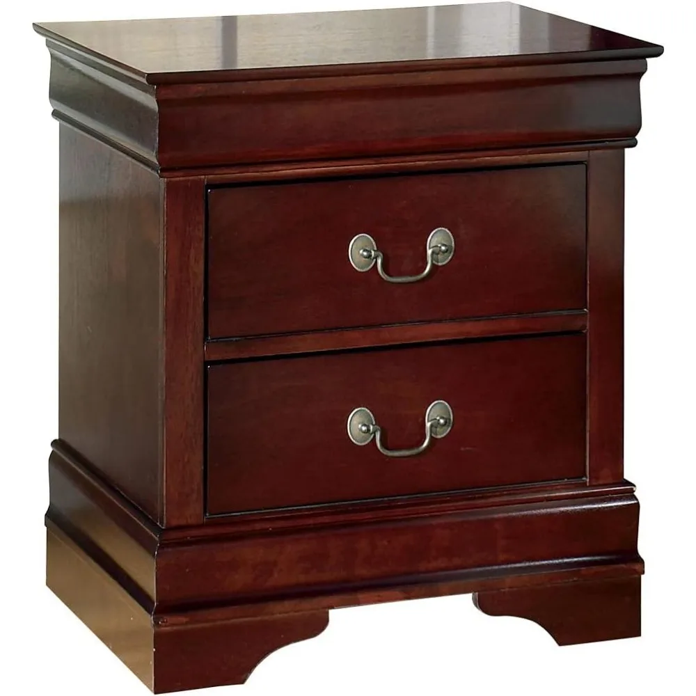 

Traditional 2 Drawer Nightstand, 23.75" Tall, Dark Brown