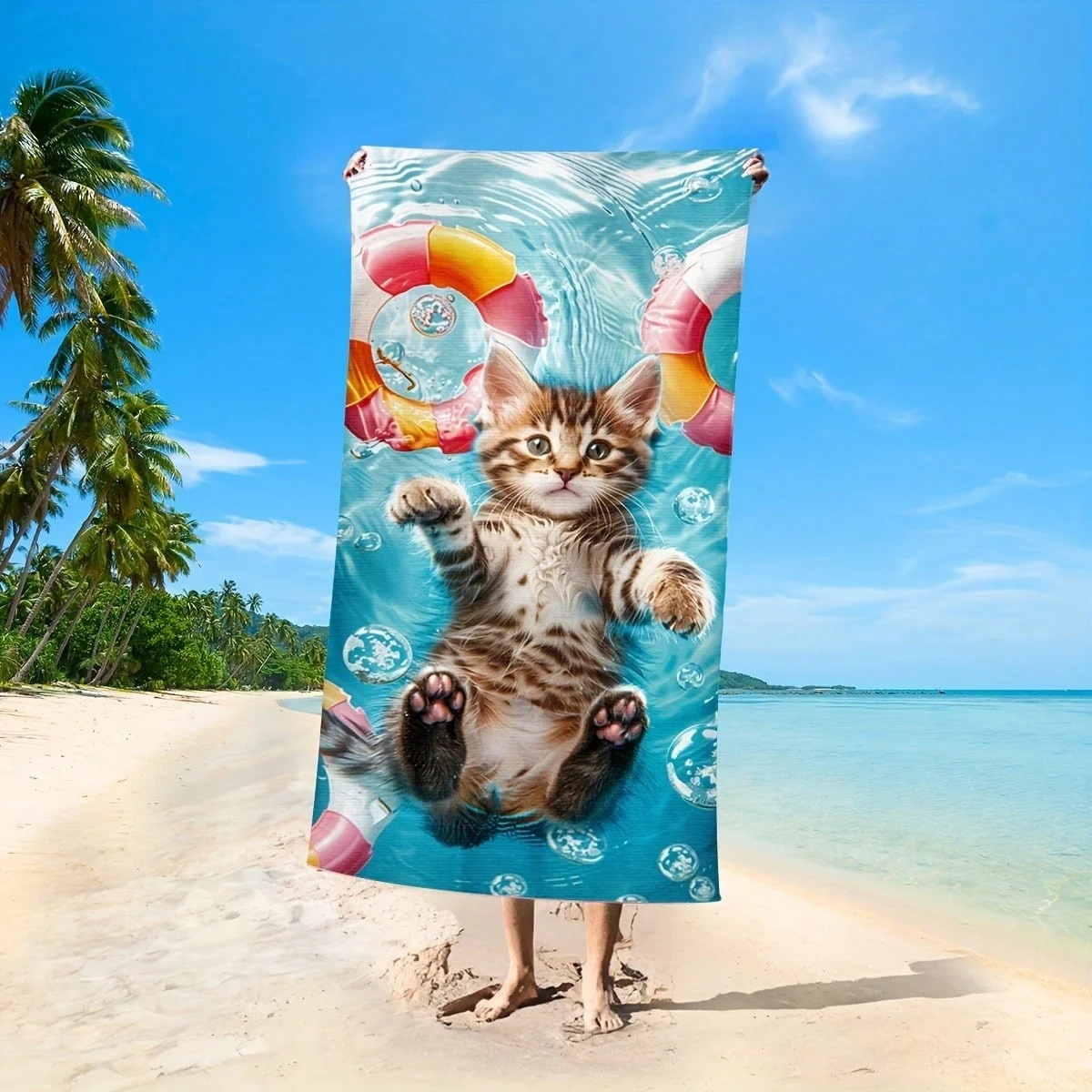 Underwater Scene Mat Bubbles And Swim Ring Details Soft Touch Surface Easy Clean Great For Kids Or Family Fun Day