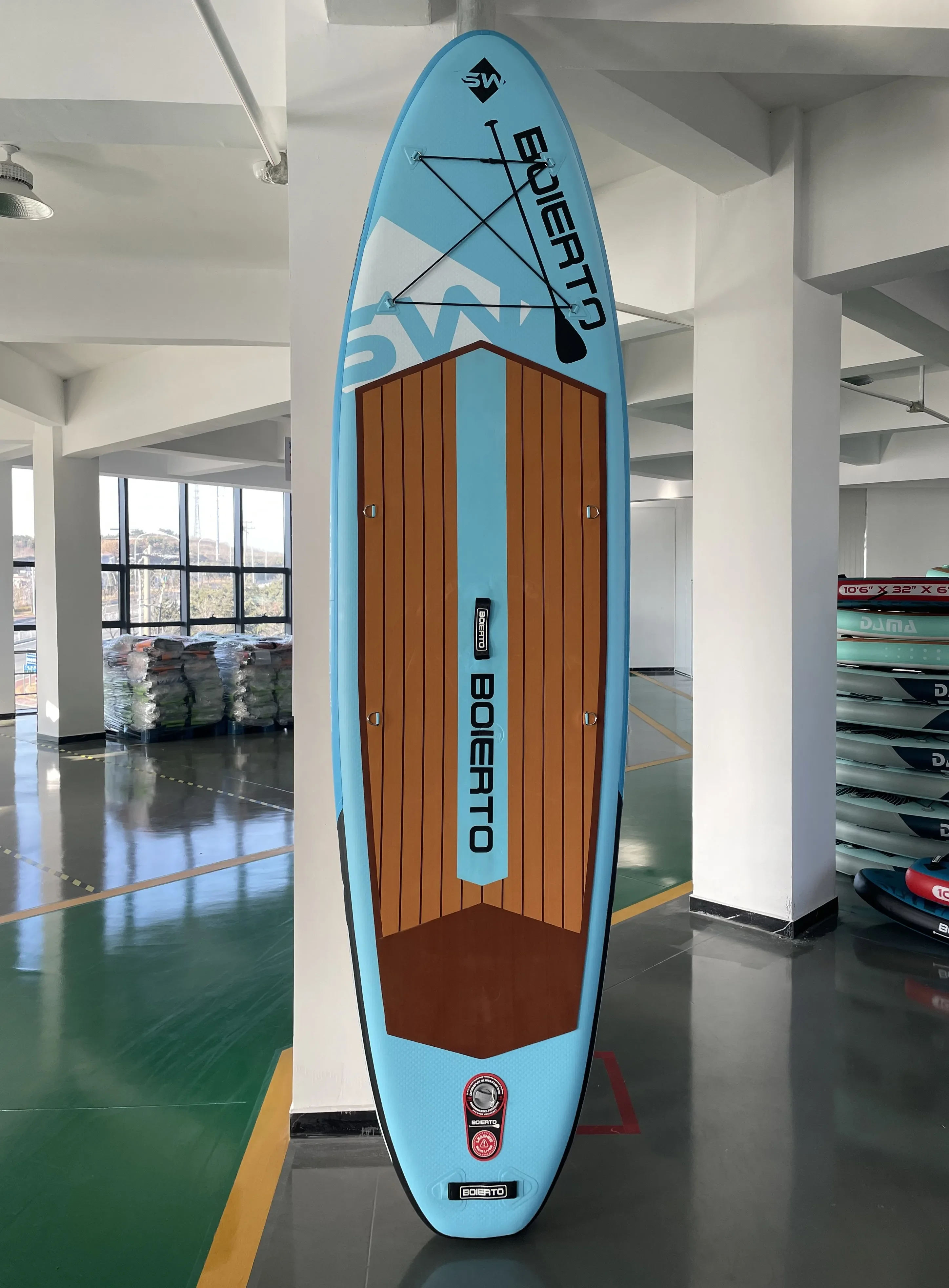 

l # Inflatable High-quality Surfing SUB BOARD Paddle board Wooden Inflatable Wood Grain Sup Board