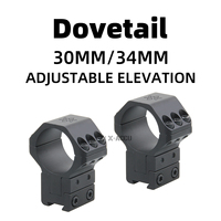 Vector Optics X-Accu 30/34Mm 40Moa Adjustable Elevation Dovetail Rings Fit 60Mm Objective Lens Scope 6 Screws Per Ring