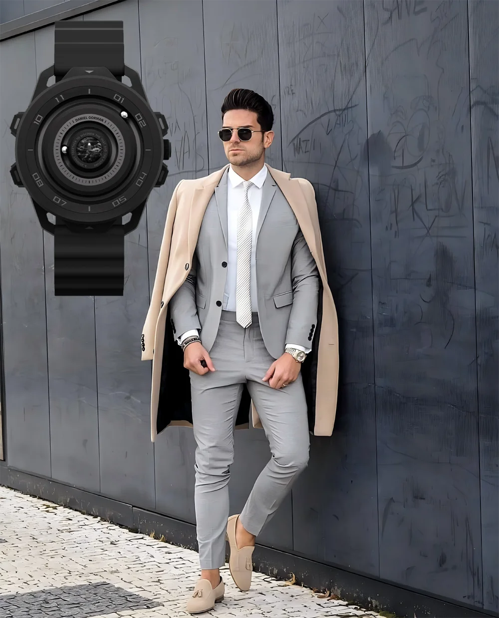 

Men's Unique Miyota Quartz Wrist Watch Business Casual Fashion Waterproof Silicone Strap Watch