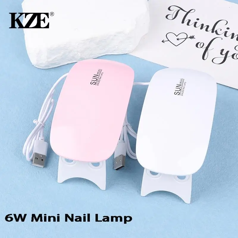 6W Mini Nail Lamp UV LED Gel Polish Cured Pink White Nail Dryer Machine Portable USB Cable Home Nails Dry Tool For Gel Varnish