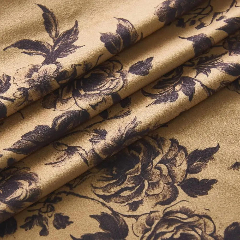 Vintage-Samtvorhänge mit Blumenmuster, senfgelb, 84-lang, isoliert für die Privatsphäre, 2er-Set, 50 breit