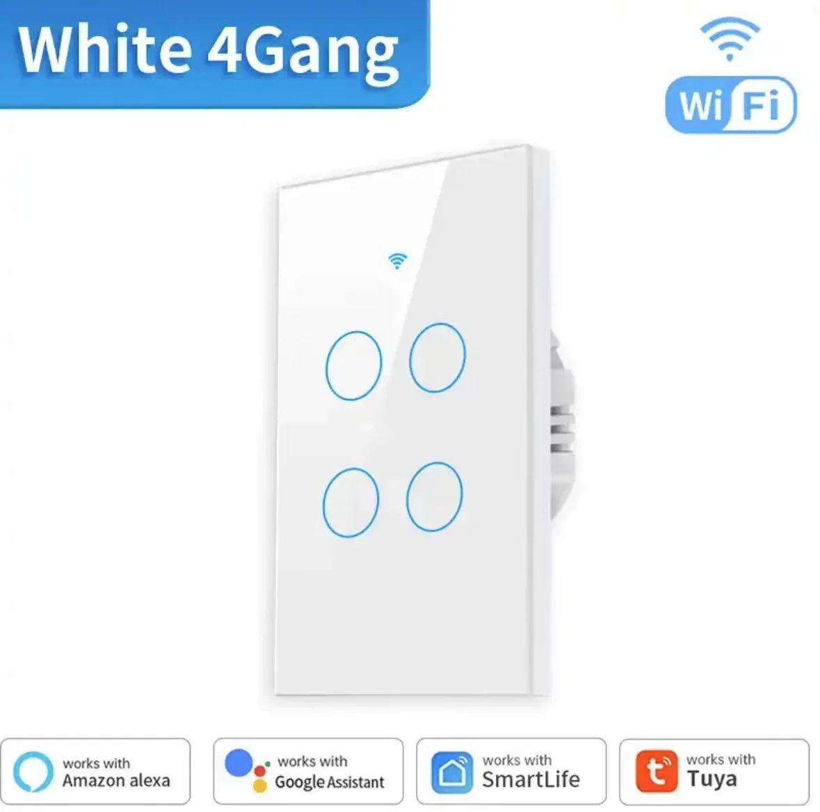 Tuya Smart Life Light Switch WiFi Touch Sensor Smart Switch App Remote Control No Neutral Wire 110V 220V For Alexa Google Home