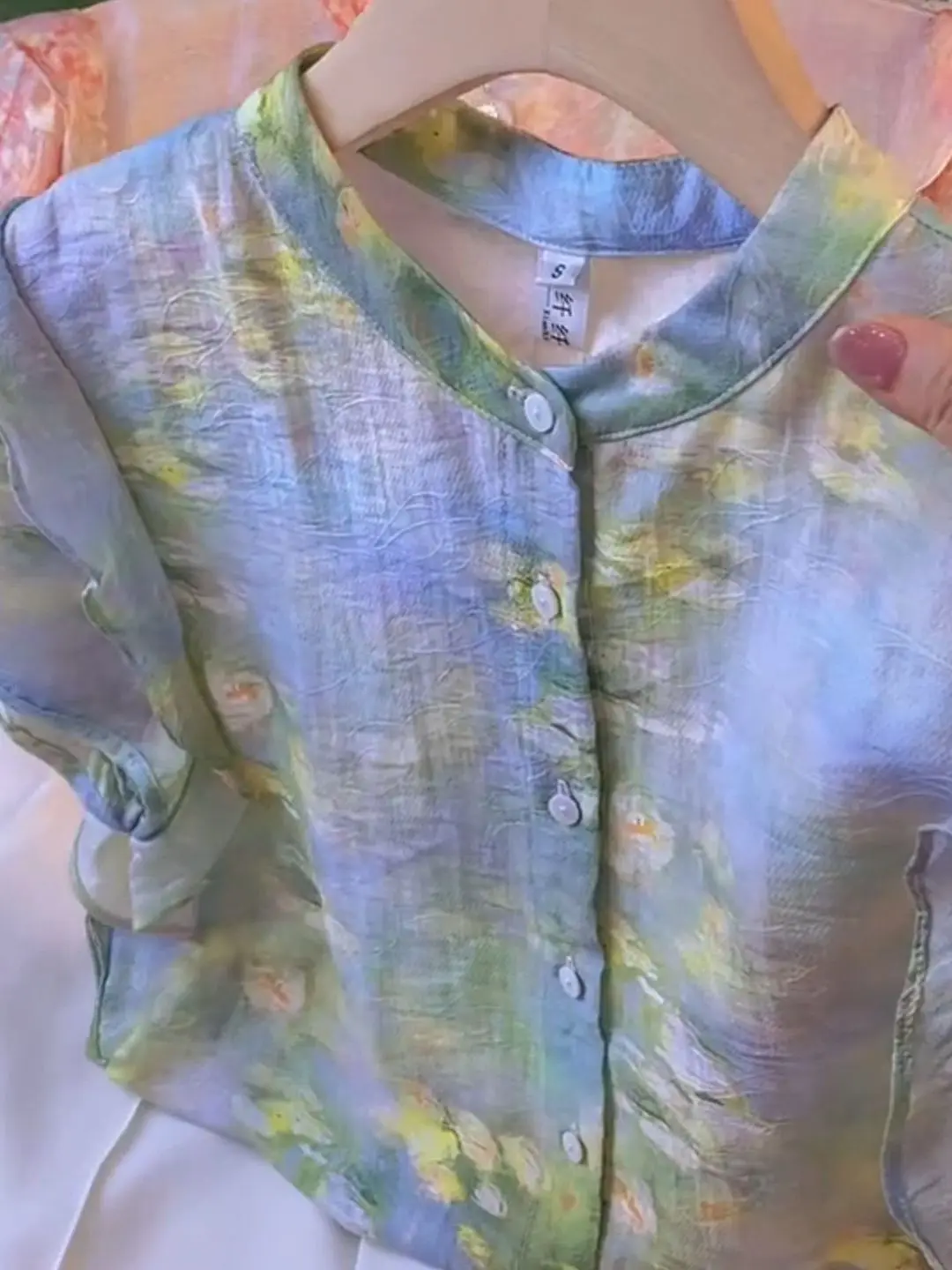 

Retro Print Sle Loose ort Sve round Ne Women's irt Faion Casual Versatile Slimming Top Comfortable Breathable