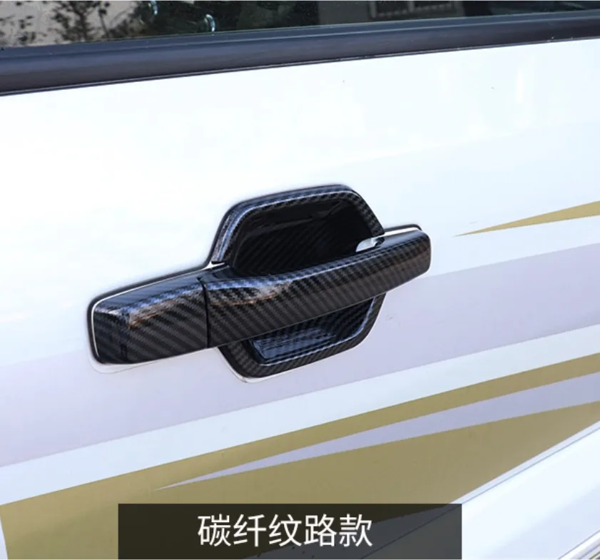 Carbon Fibre Car Door Handle Bowl Cover Trim Panel For Mitsubishi Pajero 4 IV V80 V93 V95 V97 V98 2007-2019 2022 car accessories