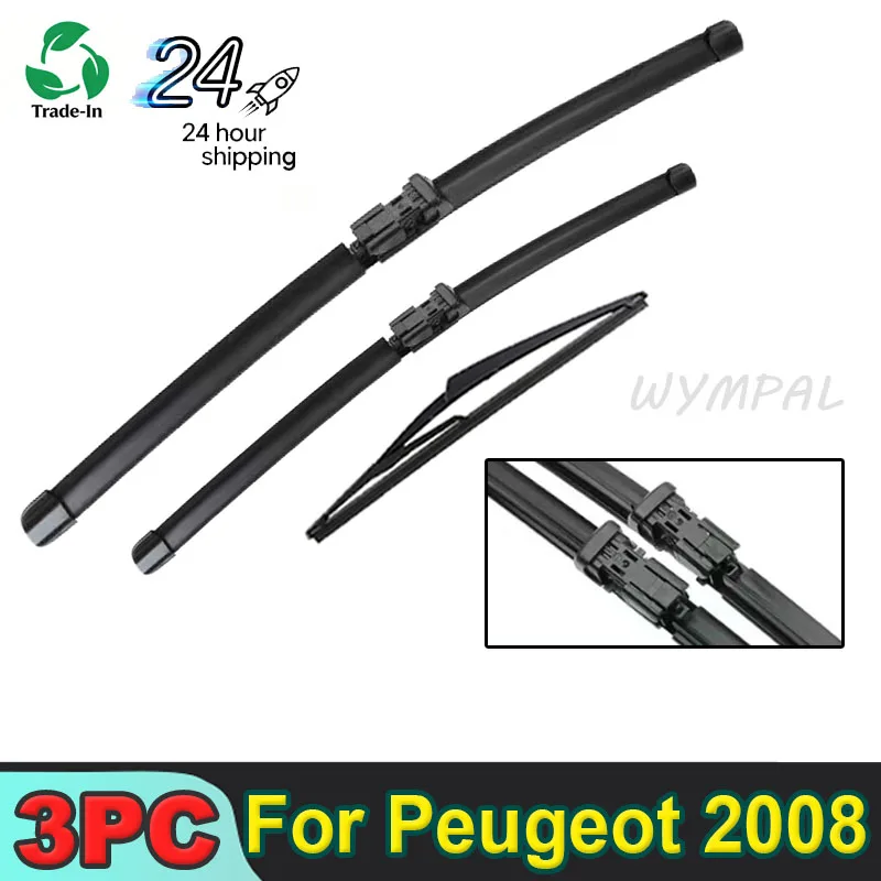 

Для Peugeot 2008 P24 MK2 2019-2023 2020 2021: Комплект щеток стеклоочистителя (передний и задний) 24"+16"+12"