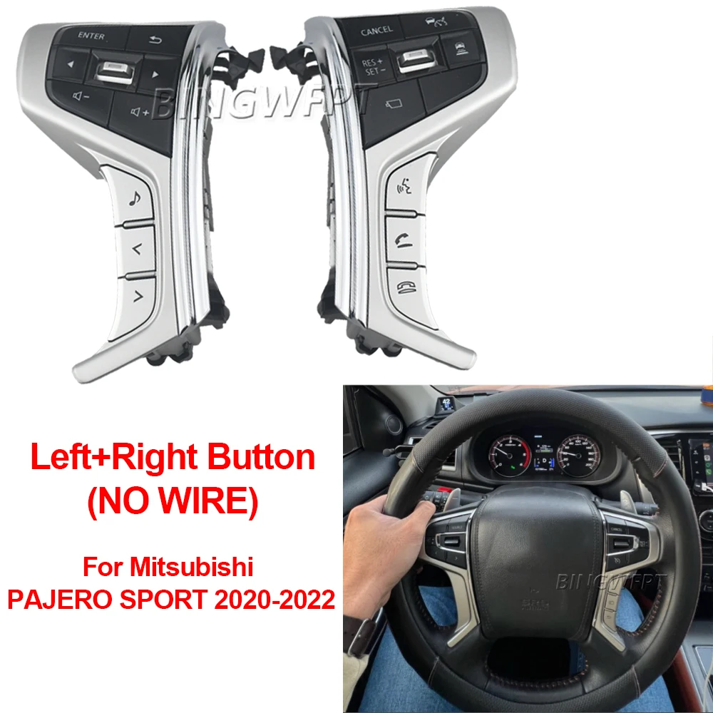 

Button Without Wire For Mitsubishi PAJERO SPORT 2020-2022 Multifunctional Steering Wheel Multimedia Audio Cruise Control Switch