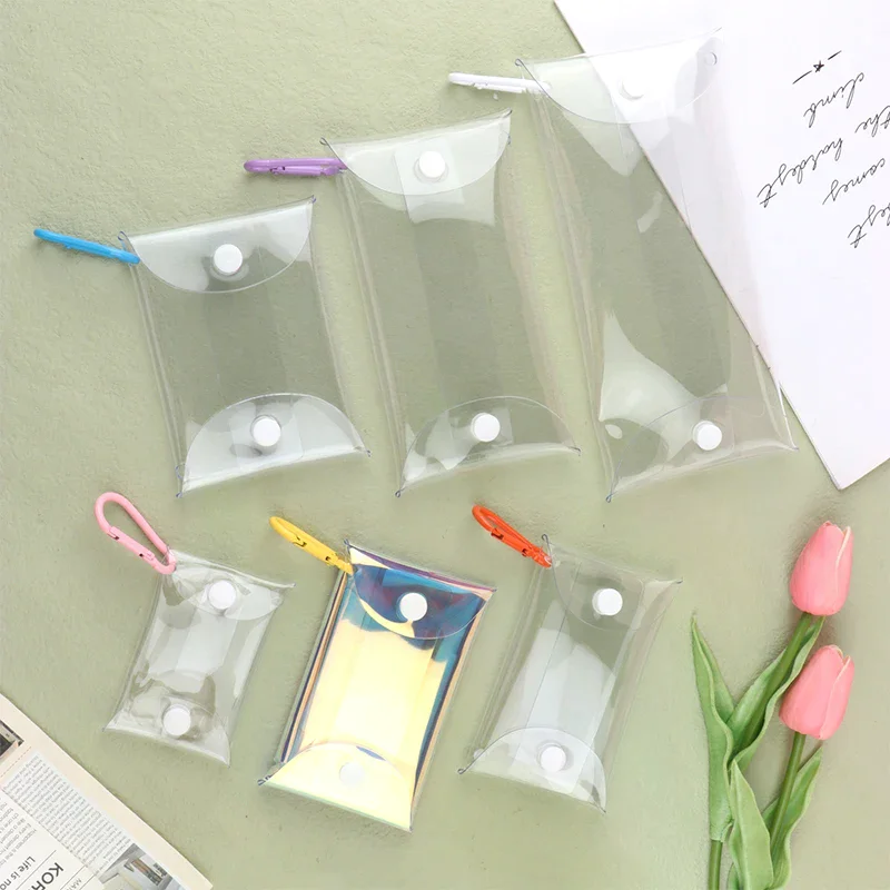 Mini Anime Doll Display Bag Transparent Coin Purse Keychain Pendant Square Pouch Organizer Key Lipstick Earphone Storage Bag