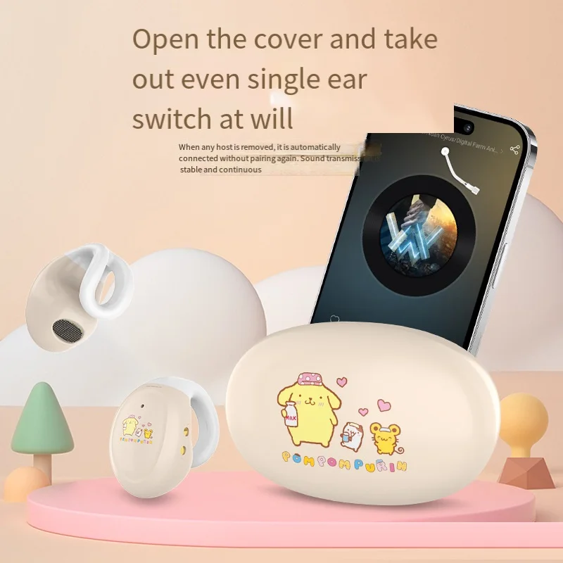 Sanrio Anime Figure Hello Kitty Bluetooth Earphone Earbuds Apple Android Universal Super Long Battery Life In-Ear Portable Cute