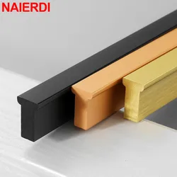 NAIERDI American Simple Black Aluminum Alloy Furniture Handle 1000mm Long Kitchen Cabinet Door Pulls Drawer Knobs Cabinet Handle