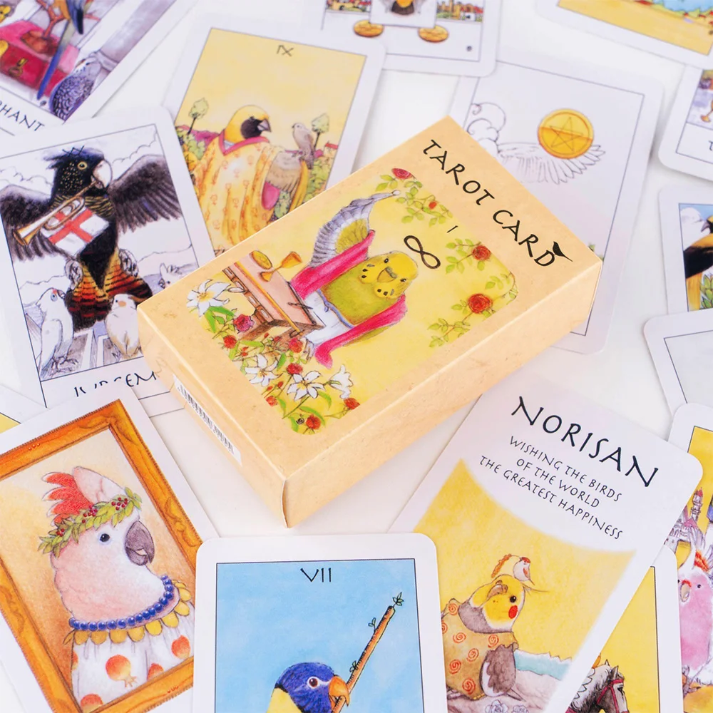 Bird Tarot Cards Deck with 3 Bonus Cards, 81Pcs Watercolor Avian Tarot for Divination Meditation &  & Bird Lovers, Pocket Size
