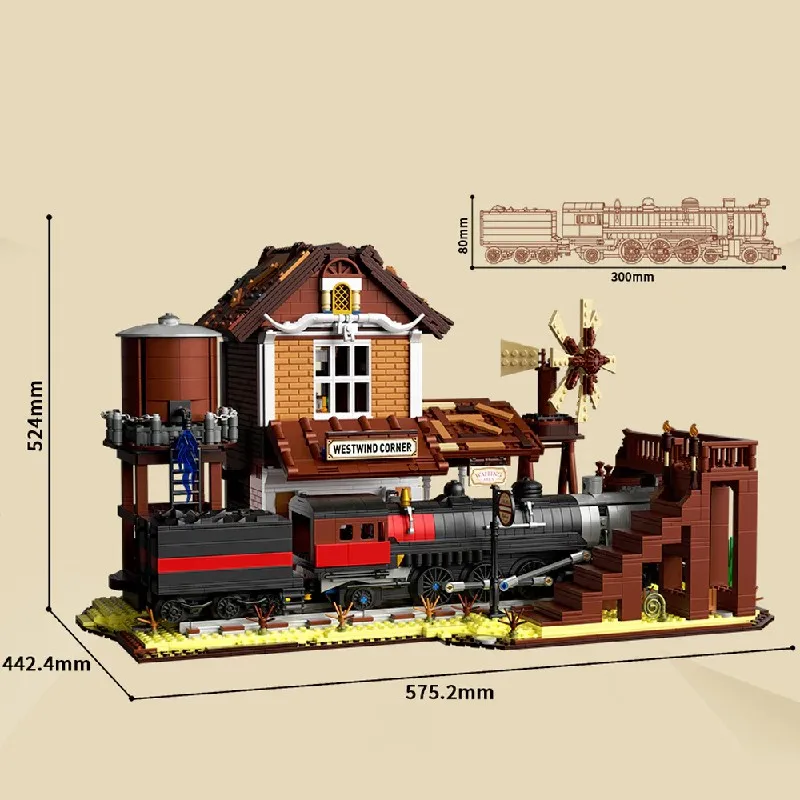 3885 قطعة محطة السكك الحديدية الغربية منزل المباني مجموعات مدينة العمارة وحدات بنة التجمع أطقم منمذجة الكبار هدية عيد الميلاد #5