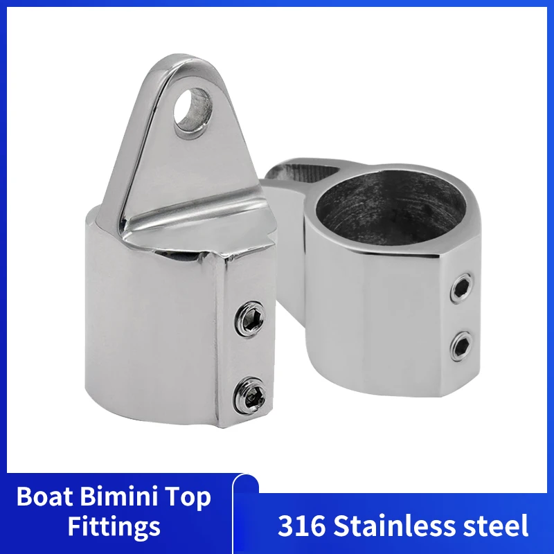 316 Stainless Steel 22mm 25mm Bimini Top Fitting Marine Hardware Slide Cap Slide Jaw Sleeve Pipe Eye End Cap