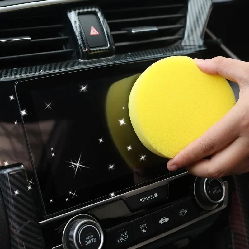 Car Waxing Encrypted Wash Sponge Block High-density Thicken Honeycomb Sponges Block Round Dirt Removal Cleaning Tool 10pcs
