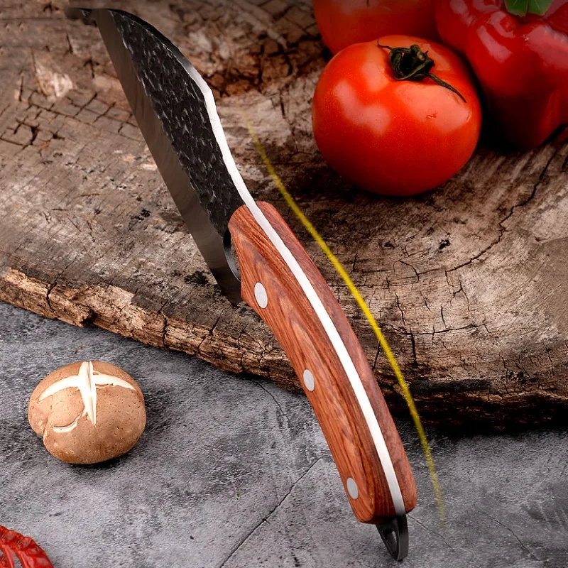 Thickened Blade Boning Knife Sharp Chef Cutting Cleaver Kitchen Slicing Peeling Utility Knife BBQ Cooking Fish Knife