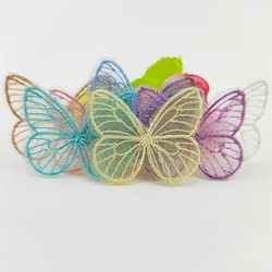 Wholesale 200Pcs 4.5*3.5CM Embroidered Mesh Butterfly For DIY Headwear Hair Clips Decor Clothes Hat Shoes Patches Accessories