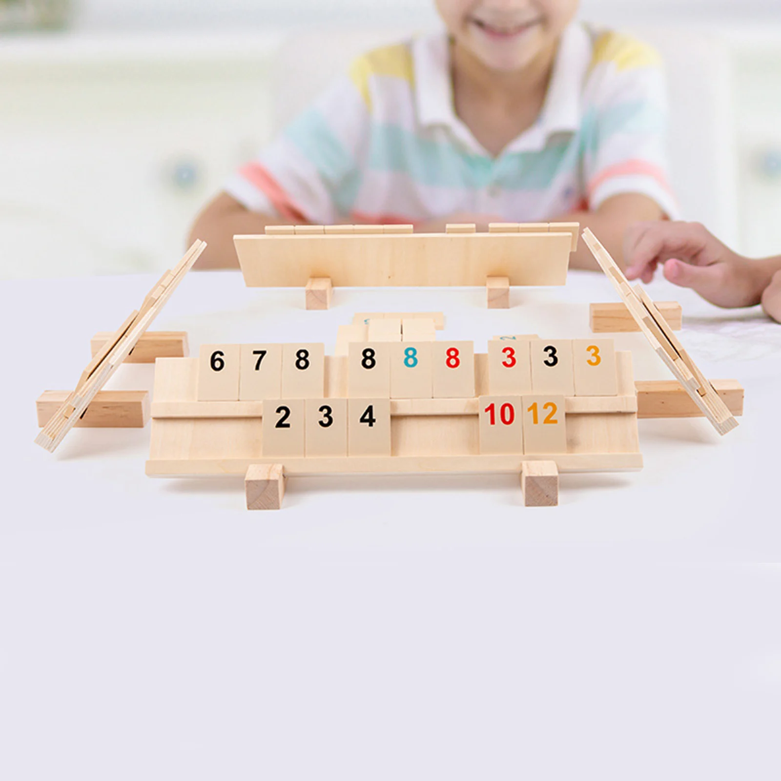 Numbers Board Game Number Educational Toy Counting Sorting Toys for Boys Wooden Board Table Math Game 2/4 Player Party Game