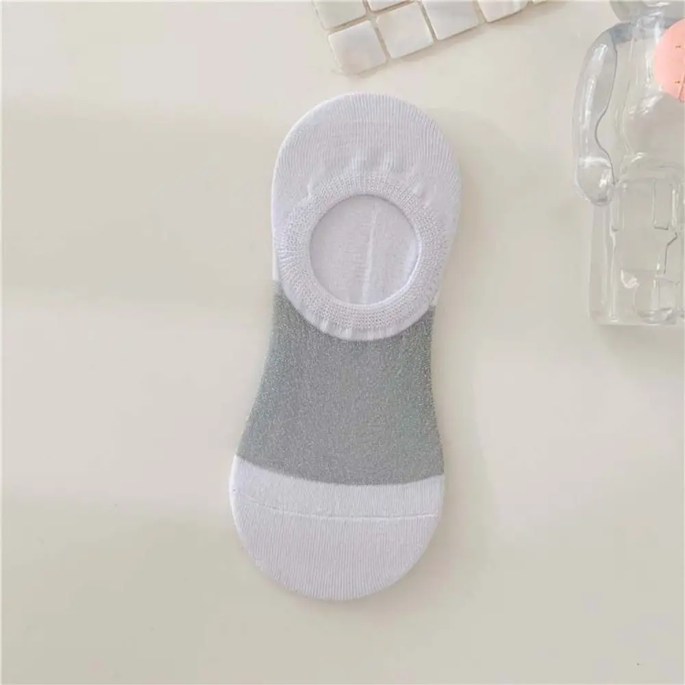 5 أزواج بسيطة غير مرئية الجليد الحرير قارب الجوارب عدم الانزلاق رقيقة الصيف الكاحل الجوارب الجوارب تنفس النساء قصيرة أنبوب جورب فتاة