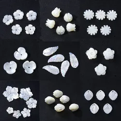 High Quality Shell Charms Natural Carved Mother of Pearl Flower Shell Pendant Beads for DIY Necklace Jewelry Making Findings