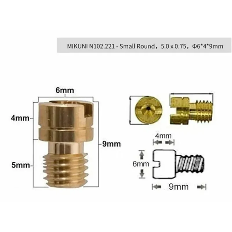 طائرة رئيسية N102/221 رأس صغير مستدير 6 مللي متر لـ Mikuni Carburator Kawasaki KSF KXF Polaris Predator قطع غيار الدراجات النارية