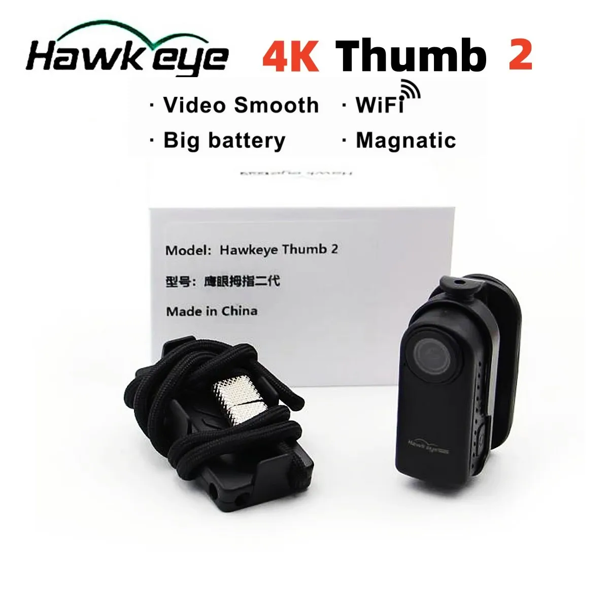 Hawkeye 4K Thumb 2 Action Camera FOV 170° 12MP DC 5~23V Support Gyroflow WiFi Built-in Battery Magnetic Camera For FPV RC Drones