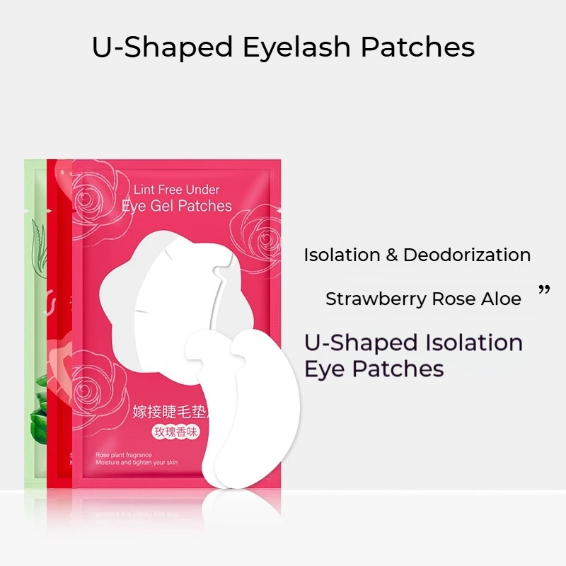 New 50Pairs Rose Fragrance Patches Eyelash Under Eye Pads Lash Eyelash Extension Patches Eye Tips Sticker Wraps Makeup Tools