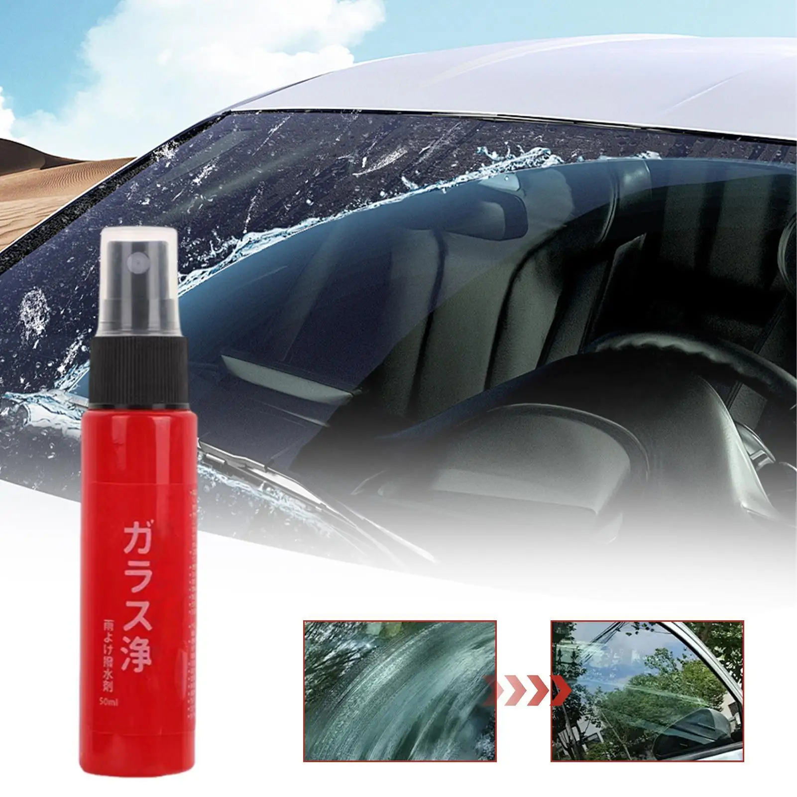 Spray Coating Agent for Cars Coating Spray for Vehicles 50ml Liquid Glaze with UV Absorbance Wax Cleaning for Glass Water