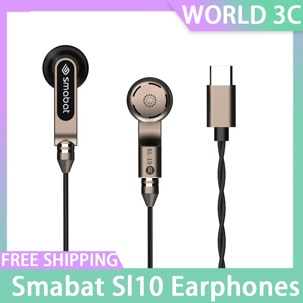 

Наушники smможем Sl10 с двойным движением, Hi-Fi наушники со съемным Hd цифровым Dac Type-C, проводные, под заказ, для занятий спортом на открытом воздухе, подарки