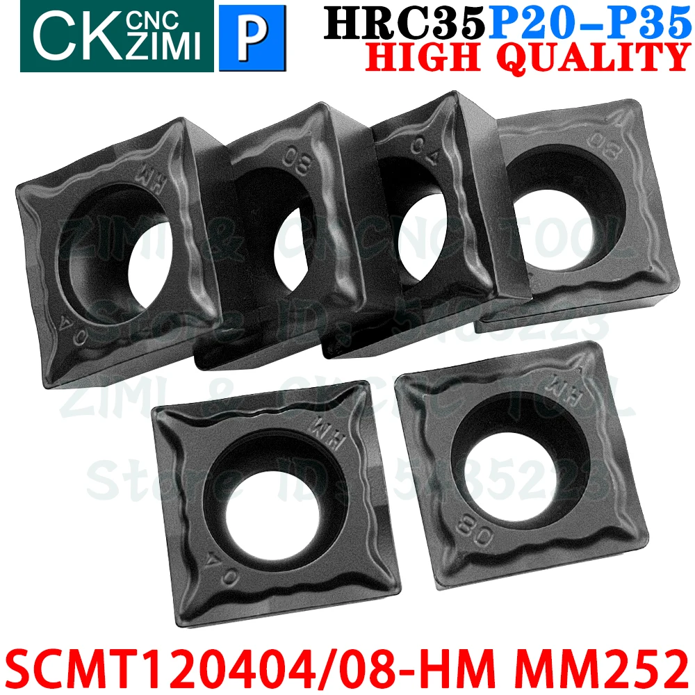 SCMT120404-HM MM252 SCMT120408-HM MM252 超硬インサート旋削インサートツール鋼用 SCMT 1204 SCMT1204 HM CNCメカニカルウッドメタル旋盤ツール