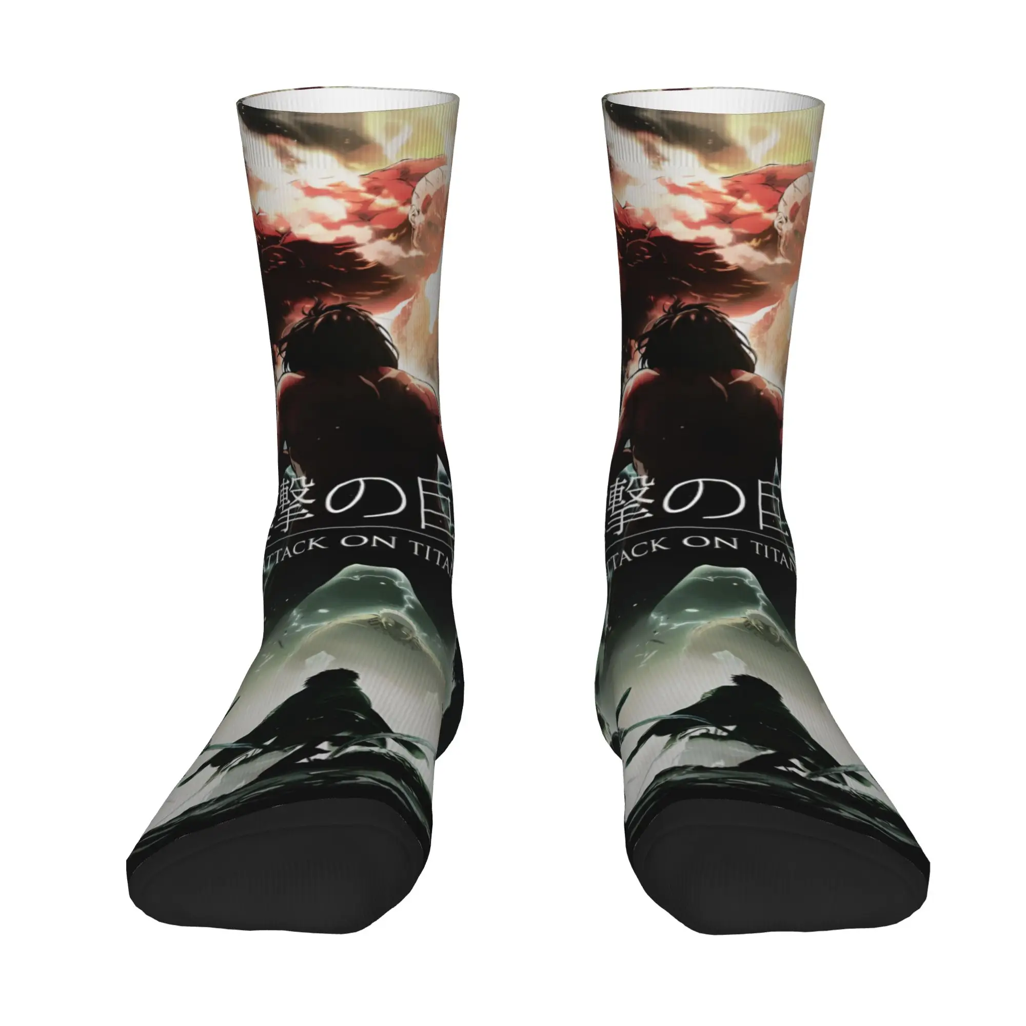 1 Pair Hip Hop Retro Titanic Freedom Crazy Men's Sock Attack on Titan Harajuku Pattern Printed Funny Sock