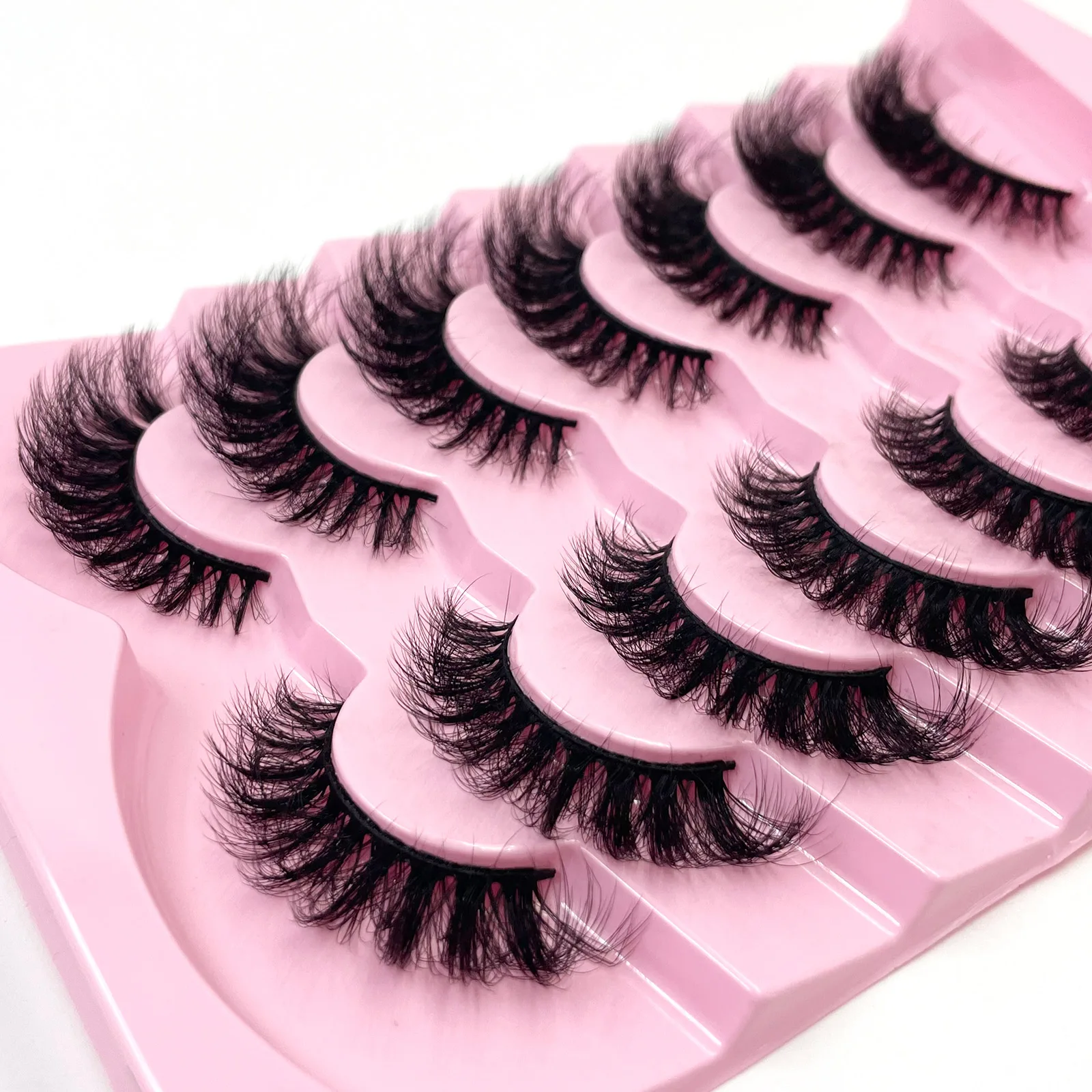 Neue 7 Paar Dicke, 3D-Simulierte Nerzfell-Falschwimpern Kurze, Dramatische Falschwimpern Großhandel Komplette Linie Falsche Wimpern – Detail 36