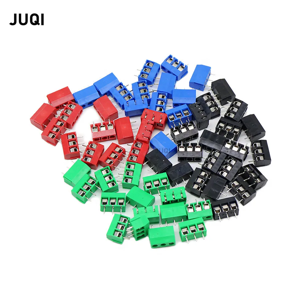 

500PCS /Pack KF301-5.0-3P Red Splicing, screw type PCB spacing 5.0mm Straight Pin 3pin Terminal Block Connector , blue, green,