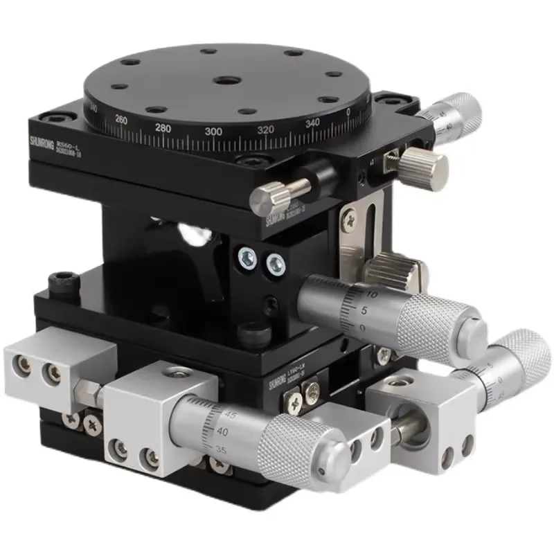 XYZR axis 60*60mm V-Type 4 Axis Trimming Platform Manual Linear Stage Bearing Tuning Sliding Table 29.4N LT60-LM XYZR60-LM