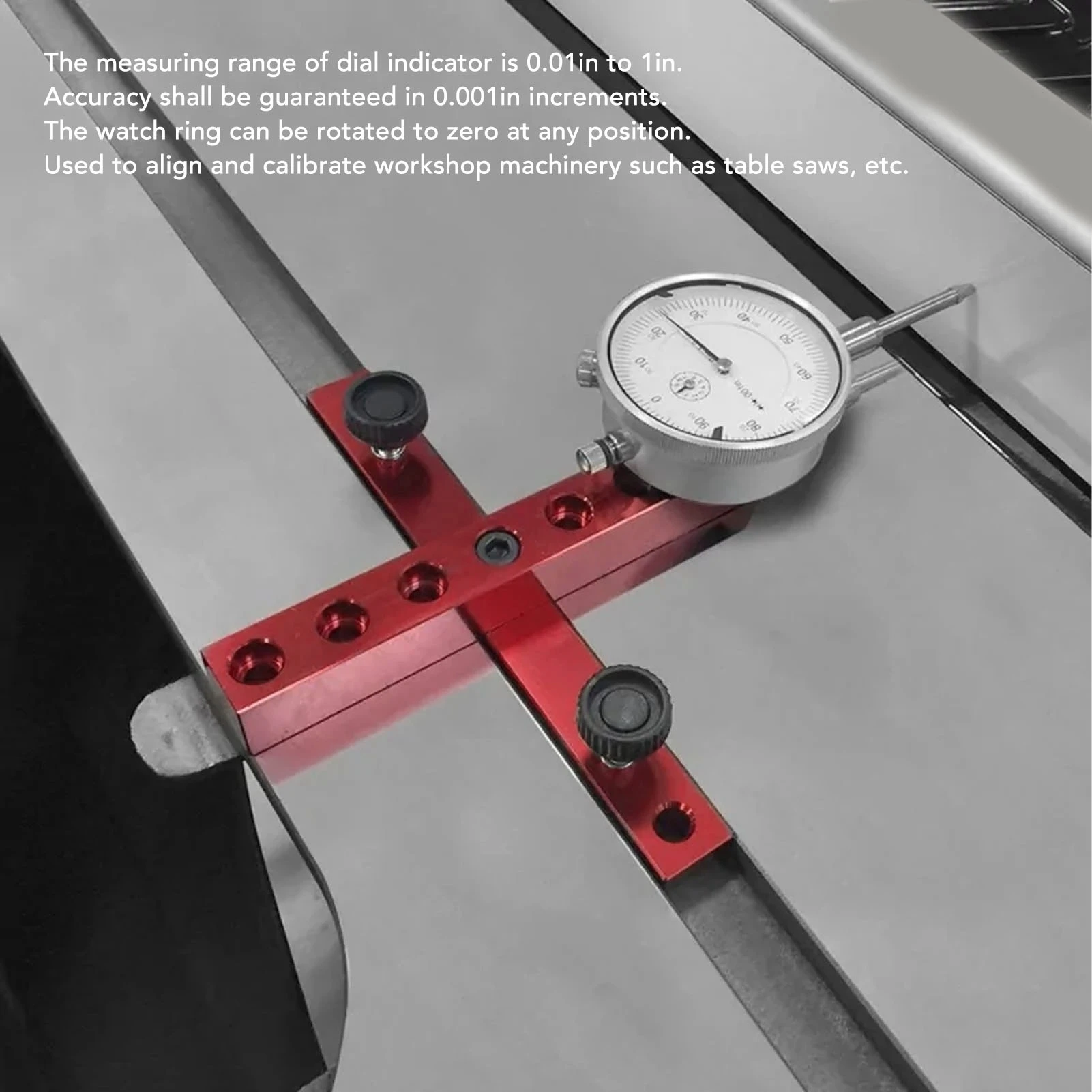 Saw Gauge Table Saw  Indicator 0.001in Accuracy Adjustable Machinery Tool Alignment System 0.01in to 1in Table Saw Gauge