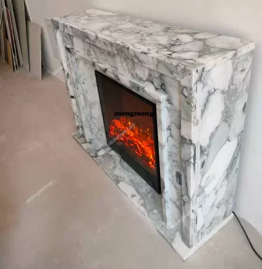 A5203 French marble stone fireplace living room entrance decorative cabinet American simple fireplace