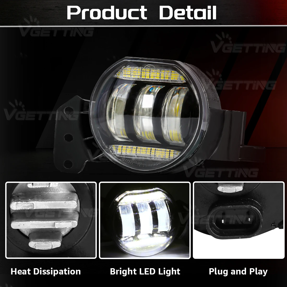 Car Fog Lamp Assembly For BMW E60 E90 E63 E46 323i 325i 525i DRL Headlight LED White Lens Angel Eyes Halogen Accessories 12V view 4